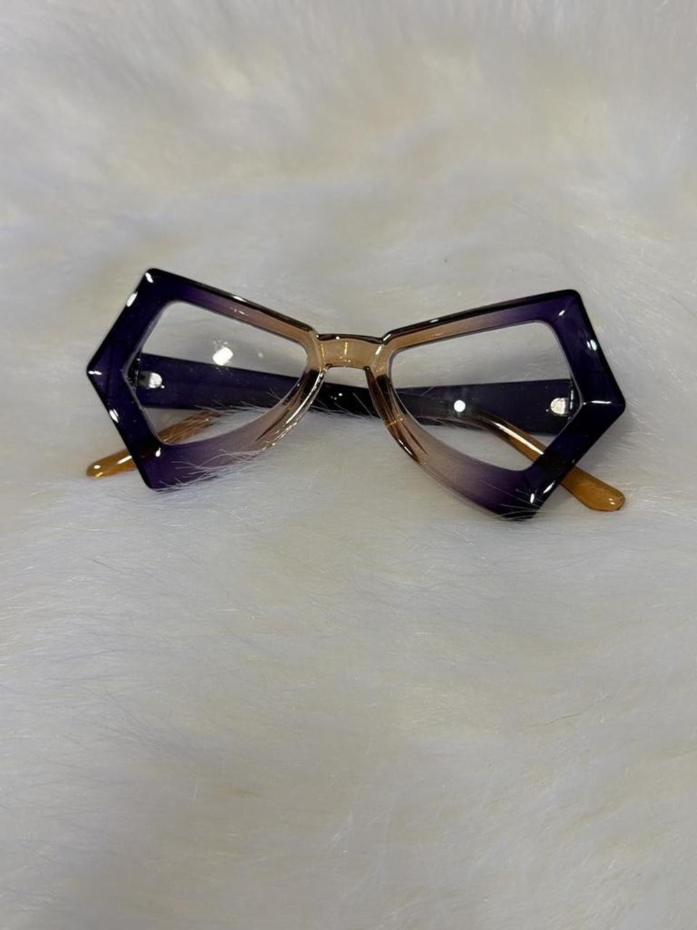 Geometric Gradient Sunglasses in Purple and Brown
